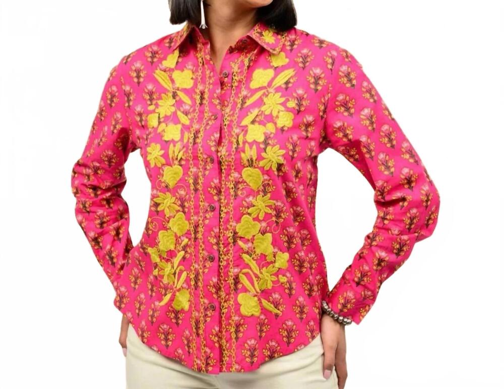 NEW SISTER MARY pueblo rose top in hot pink